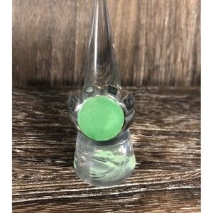 Vintage Sterling Silver 925 Jade and Mother of Pearl Ring Made In Thailand Sz 7